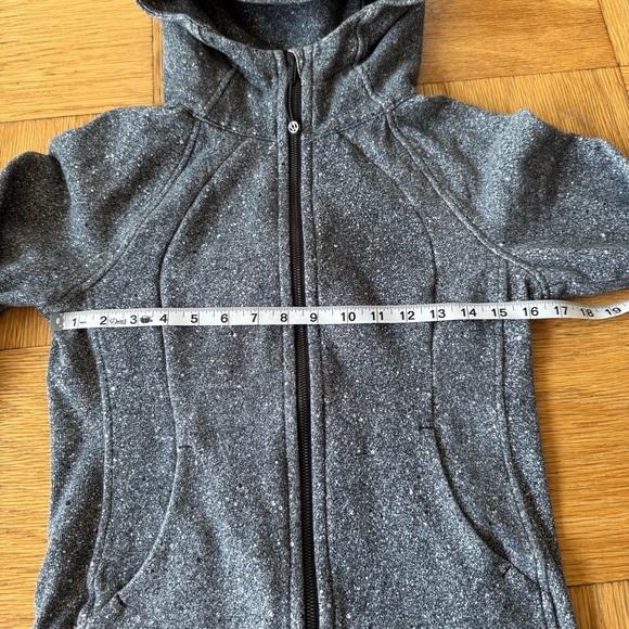 Lululemon Size 4 Scuba Hoodie Full Zip Cotton Fleece Splatter White Black - Picture 6 of 8